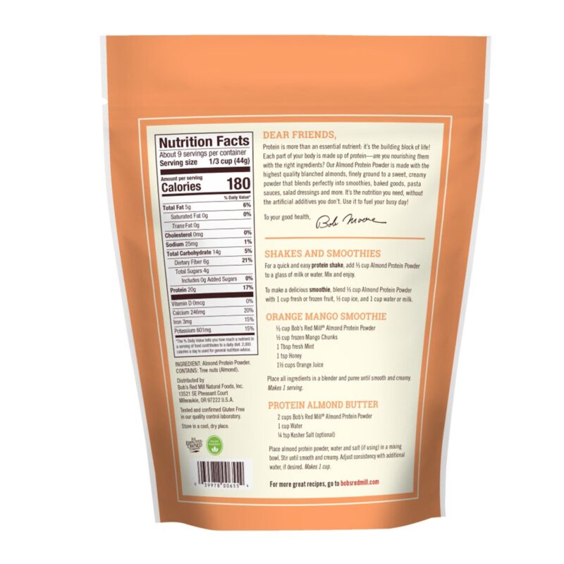 Bob's Red Mill Almond Protein Powder, Gluten Free, 14 oz (397 g) - Image 3