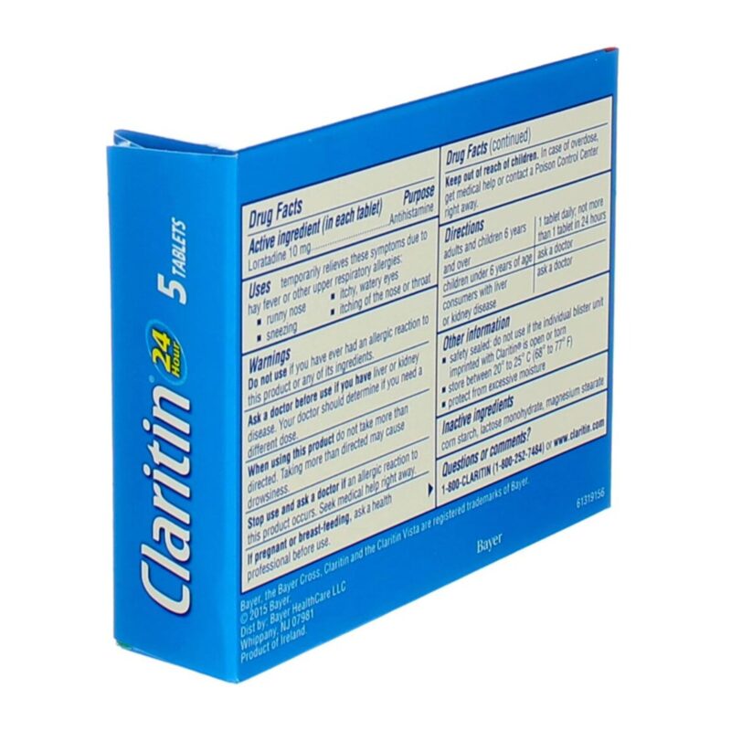 Claritin Indoor & Outdoor, 10 mg, Original Prescription Strength, Tablets, 5 tablets - Image 2