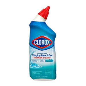 Clorox Toilet Bowl Cleaner Clinging Bleach Gel, Cool Wave, 24 Fl Oz