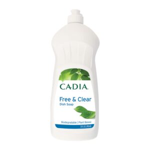 Cadia Dish Soap Liquid Free & Clear Dish Soap 25 Fl. Oz