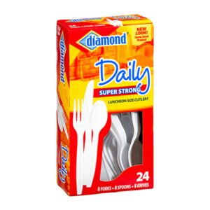 Diamond Cutlery, Super Strong, Luncheon Size, 24 pieces