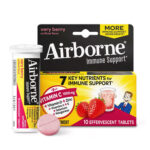 Airborne Immune Support Effervescent Tablets with Vitamin C & Zinc, Very Berry, 10 ct