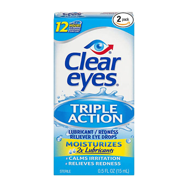 Clear Eyes Eye Drops, Lubricant/Redness Reliever, Triple Action, 0.5 fl oz (15 ml) - Image 6