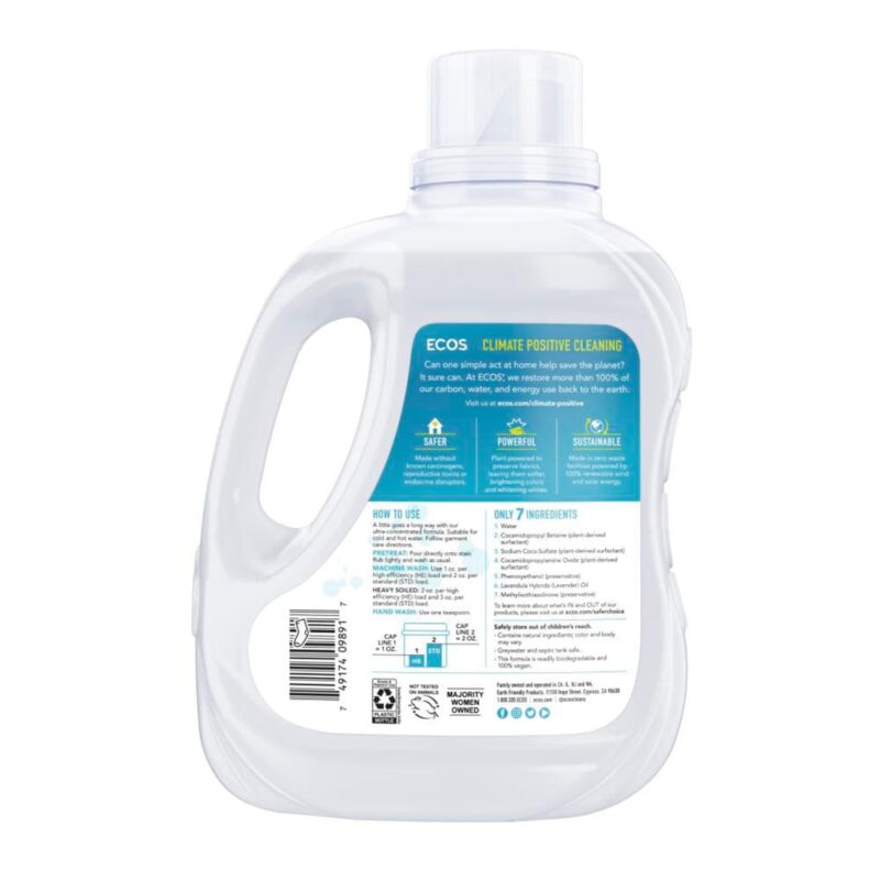 Ecos Laundry Detergent, Plant Powered, Lavender, 100 fl oz (2.96 l) - Image 2