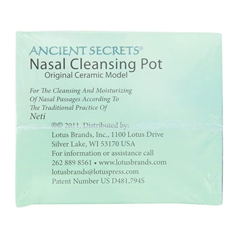 Ancient Secrets Ceramic Nasal Cleansing Pot, 1 Neti Pot - Image 3