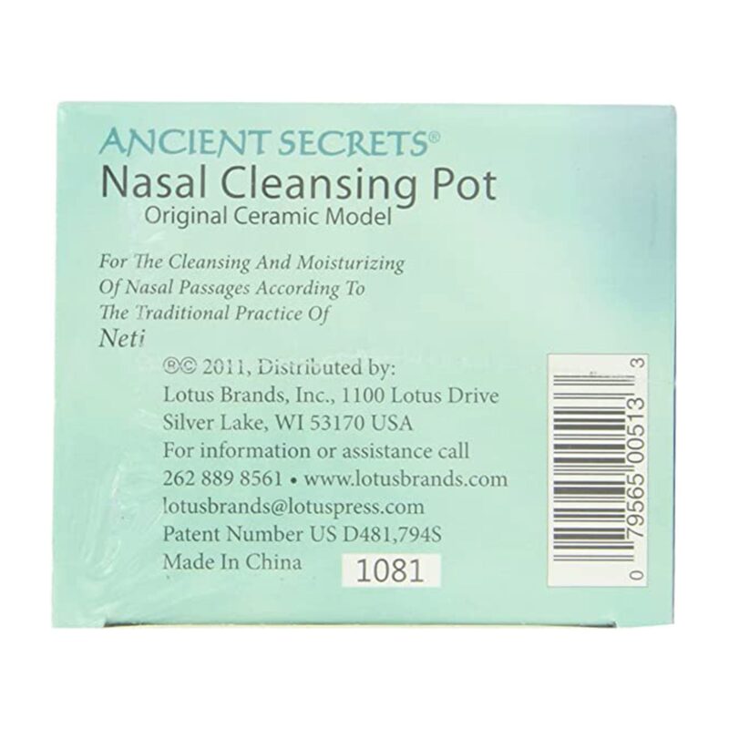 Ancient Secrets Ceramic Nasal Cleansing Pot, 1 Neti Pot - Image 5
