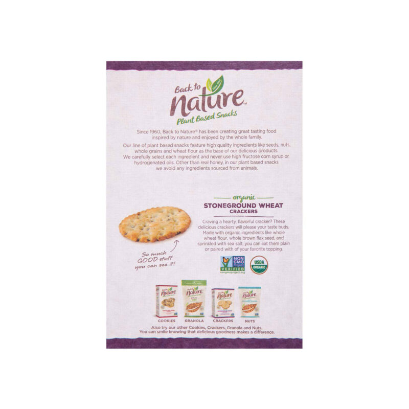 Back to Nature Crackers, Organic, Stoneground Wheat, 6 Oz - Image 2