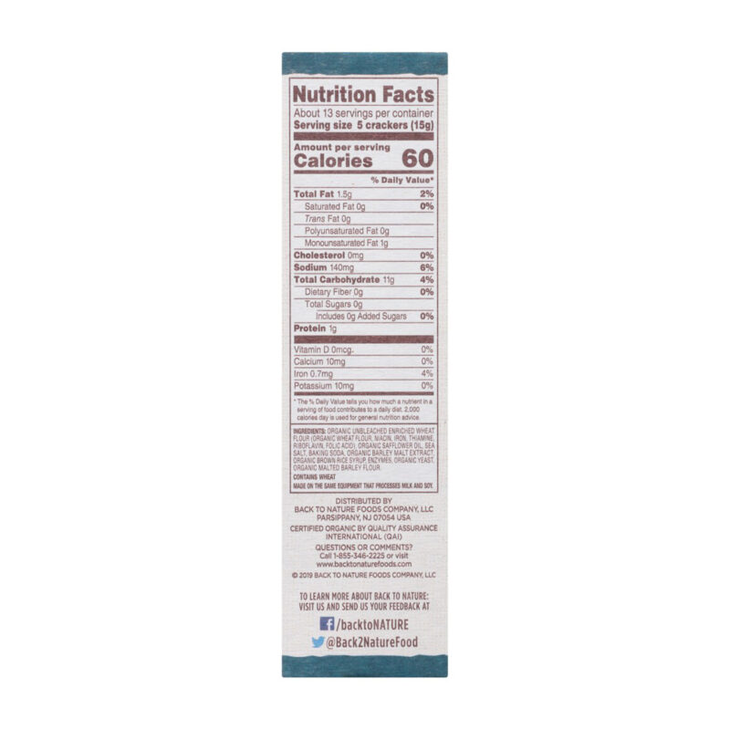 Back to Nature Organic Classic Saltine Crackers - Image 3