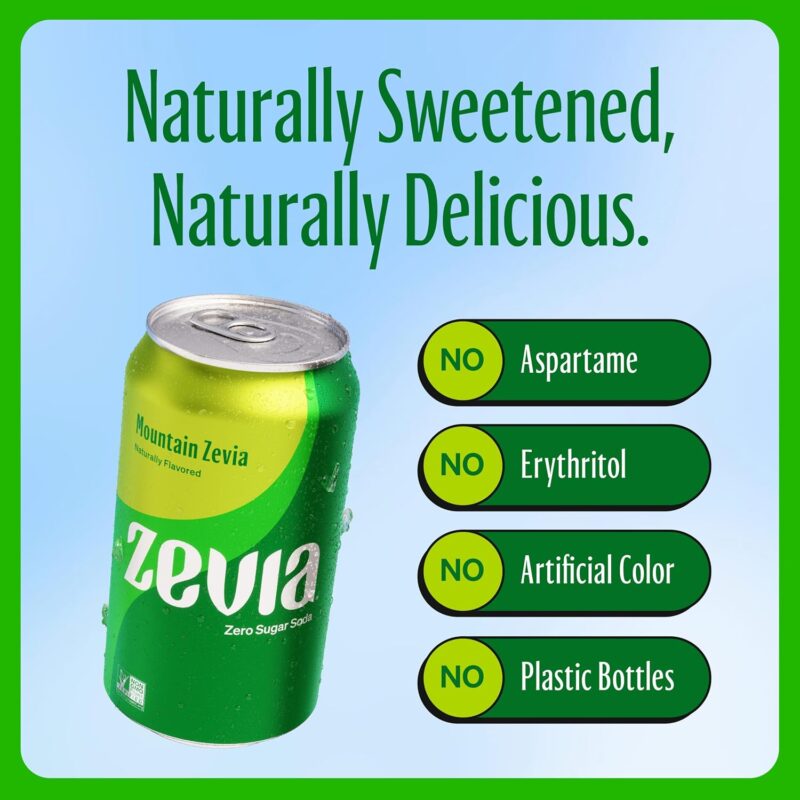 Zevia Zero Calorie Soda, Mountain Zevia, 12 Ounce Cans (Pack of 6) - Image 3