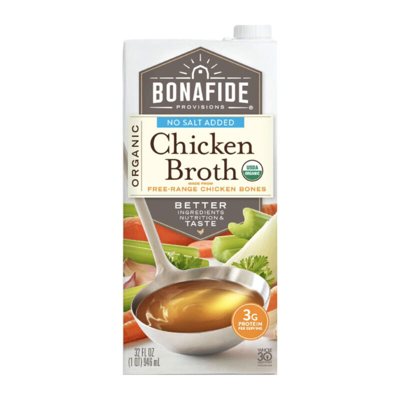 Bonafide Provisions Organic No Salt Added Chicken Broth, 32 Fl Oz - Image 3