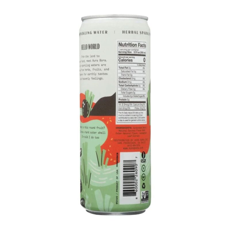 Aura Bora Water Sparkling Lemongrass Coconut, 12 Fl Oz - Image 2