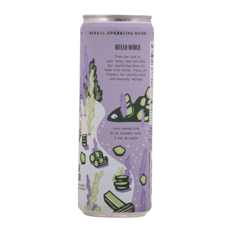 Aura Bora Lavender Cucumber Herbal Sparkling Water, 12 Fl Oz - Image 3