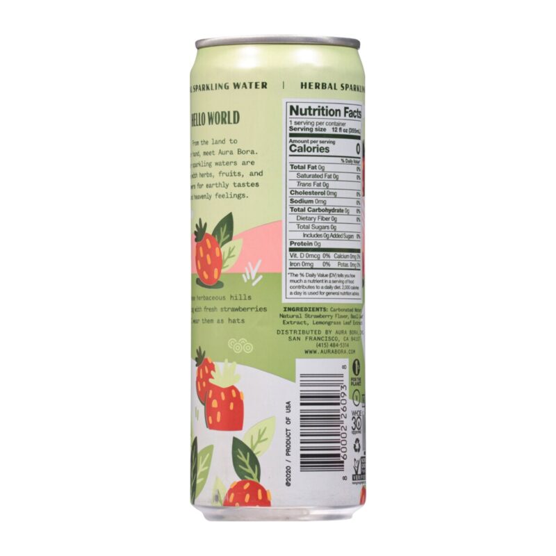 Aura Bora, Sparkling Water Basil Berry 12 Fl Oz - Image 2