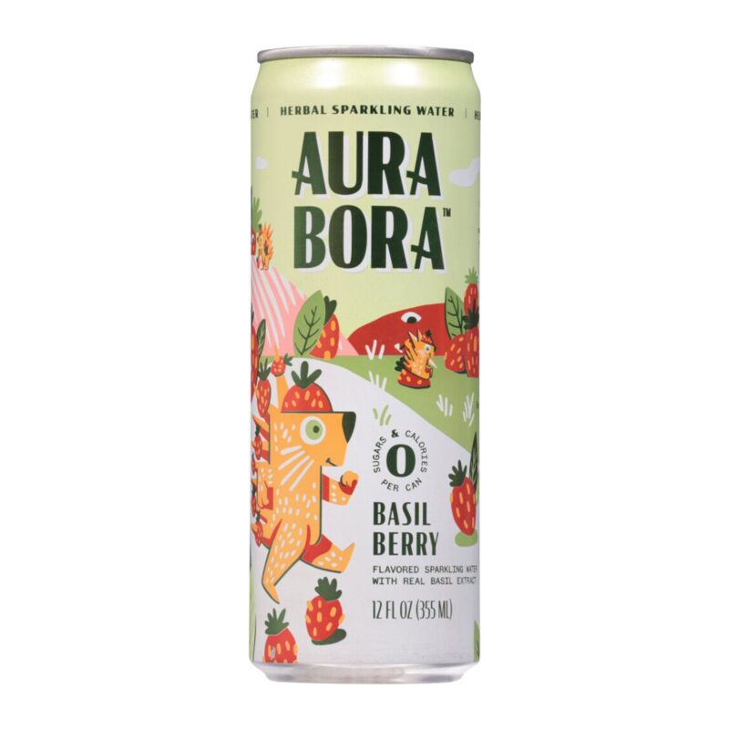 Aura Bora, Sparkling Water Basil Berry 12 Fl Oz - Image 6