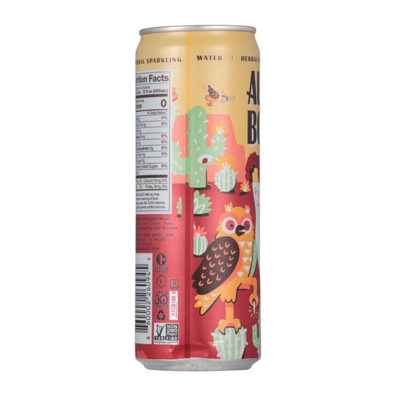 Aura Bora Sparkling Water Cactus Rose, 12 Fl Oz - Image 3