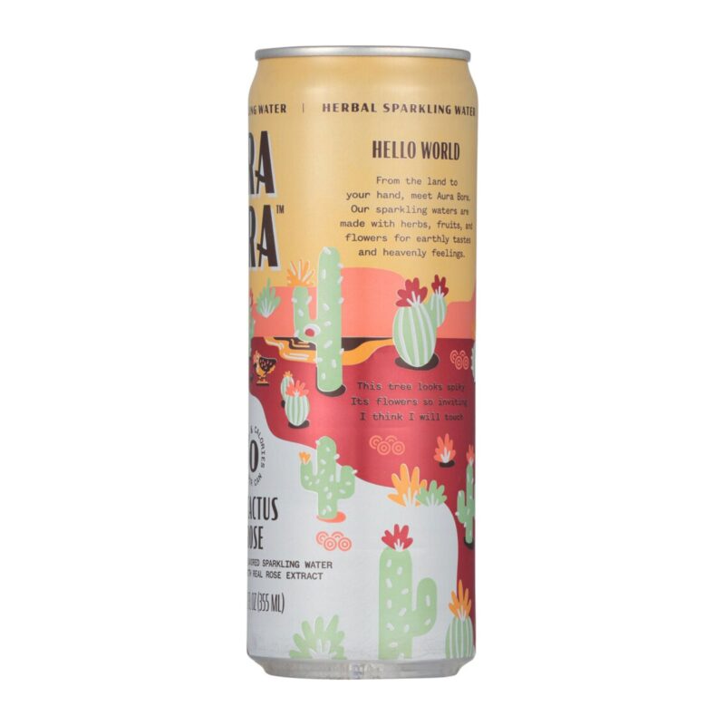 Aura Bora Sparkling Water Cactus Rose, 12 Fl Oz - Image 4