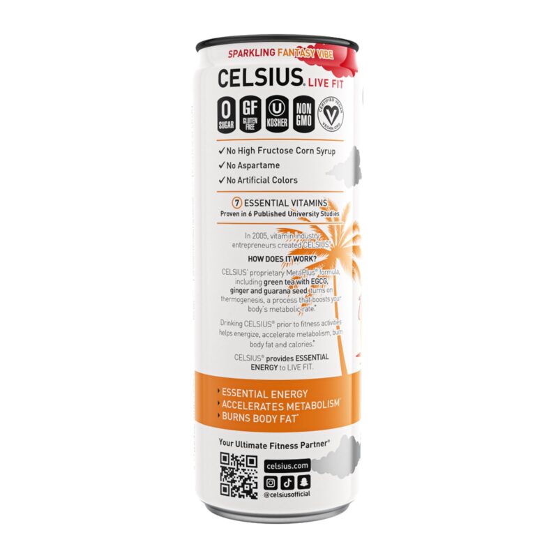 Celsius Sparkling Energy Drink with MetaPlus Formula, Fantasy Vibe, 12 Fl Oz - Image 4