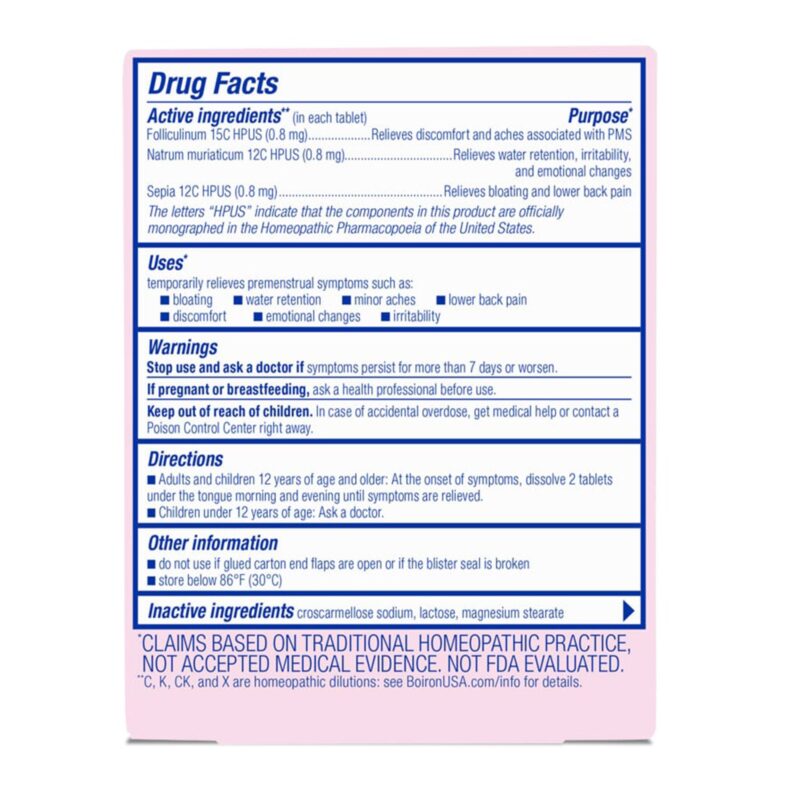 Boiron Cyclease PMS, Quick-Dissolving Tablets, 60 tablets - Image 2