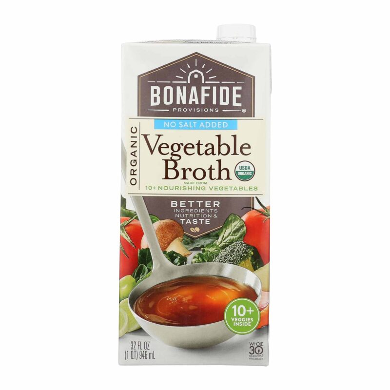 Bonafide Provisions Organic No Salt Added Vegetable Broth, 32 FZ - Image 3