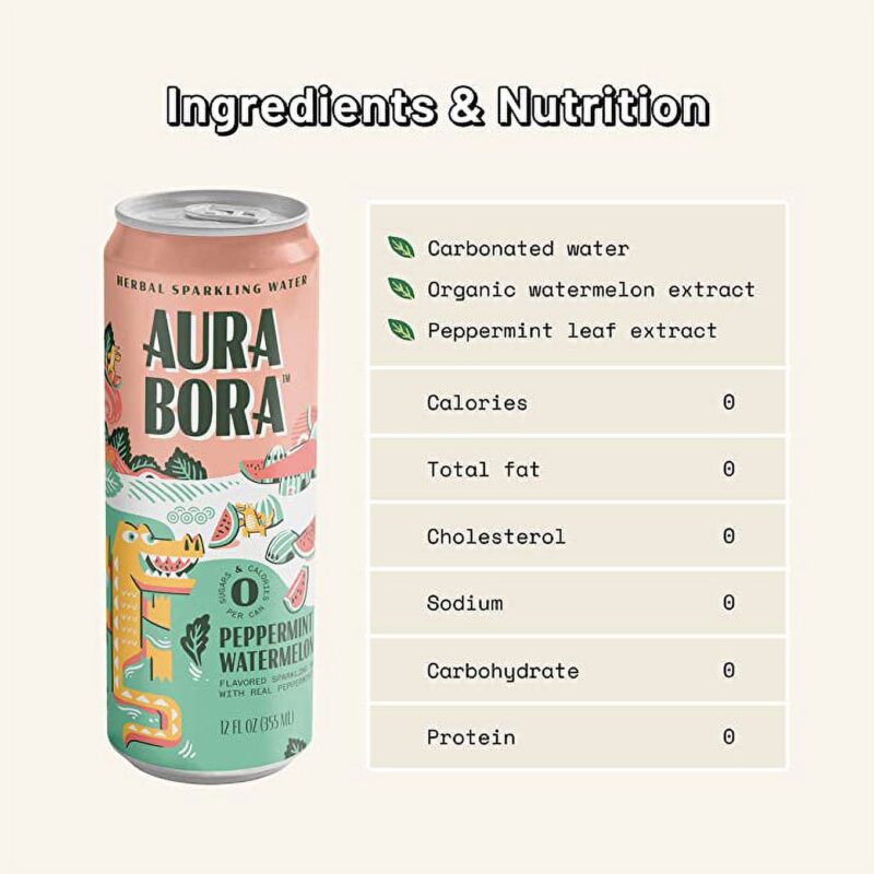 Aura Bora Water Sparkling Watermelon, 12 Fl Oz - Image 6