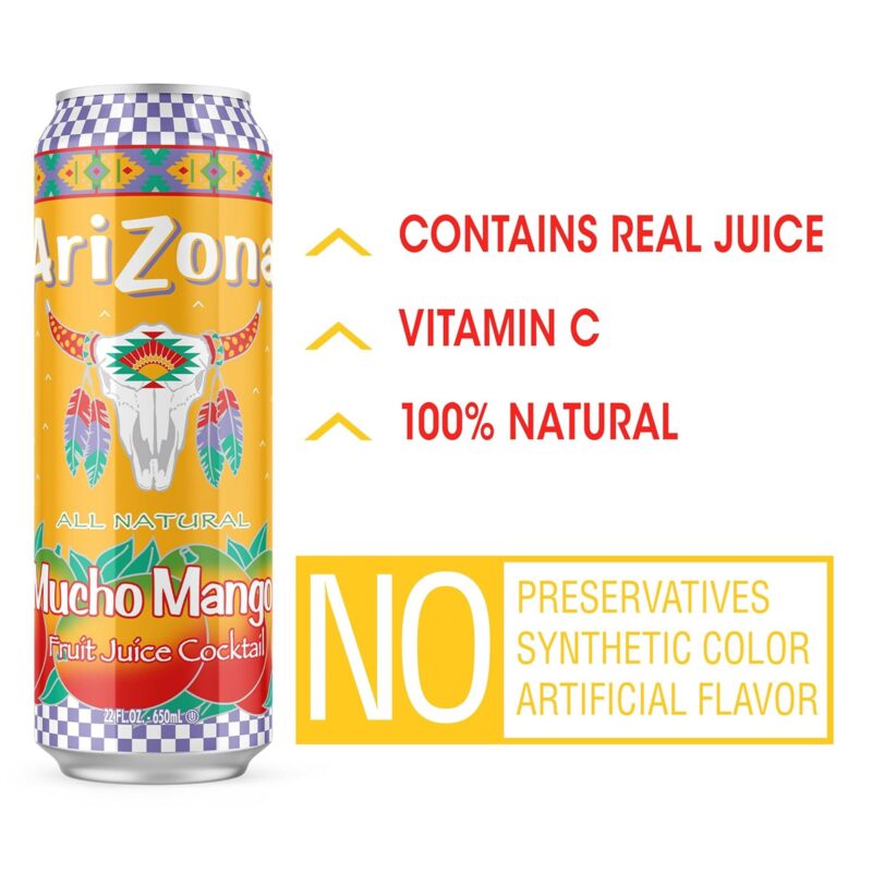 Arizona Mucho Mango Fruit Juice Coctail, 23 Fl Oz - Image 7